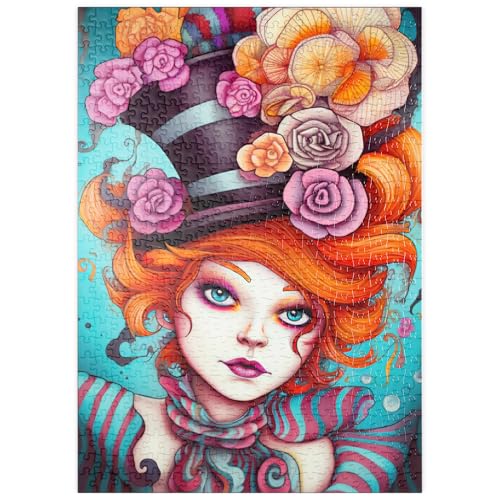 MyPuzzle Verspielte Frau mit gestreiftem Zylinderhut und floralen Akzenten - Premium 500 Teile Puzzle - MyPuzzle Sonderkollektion von Puzzle Galaxy MyPuzzle Verspielte Frau mit gestreiftem Zylinderhut und floralen Akzenten - Premium 500 Teile Puzzle - MyPuzzle Sonderkollektion von Puzzle Galaxy von MyPuzzle.com