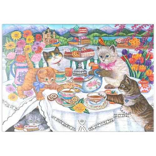 MyPuzzle Verspielte Katzen-Teeparty – Farbenfrohe Illustration mit Schlosskulisse - Premium 100 Teile Puzzle - MyPuzzle Sonderkollektion von Puzzle Galaxy MyPuzzle Verspielte Katzen-Teeparty – Farbenfrohe Illustration mit Schlosskulisse - Premium 100 Teile Puzzle - MyPuzzle Sonderkollektion von Puzzle Galaxy von MyPuzzle.com