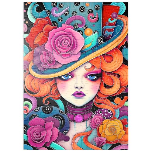 MyPuzzle Verspielte Rothaarige mit rosafarbenem Hut - Premium 200 Teile Puzzle - MyPuzzle Sonderkollektion von Puzzle Galaxy von MyPuzzle.com