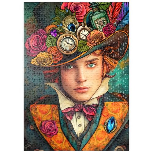 MyPuzzle Verspielter Steampunk-Gentleman mit Hut, verziert mit Blumen und Uhren - Premium 500 Teile Puzzle - MyPuzzle Sonderkollektion von Puzzle Galaxy MyPuzzle Verspielter Steampunk-Gentleman mit Hut, verziert mit Blumen und Uhren - Premium 500 Teile Puzzle - MyPuzzle Sonderkollektion von Puzzle Galaxy von MyPuzzle.com