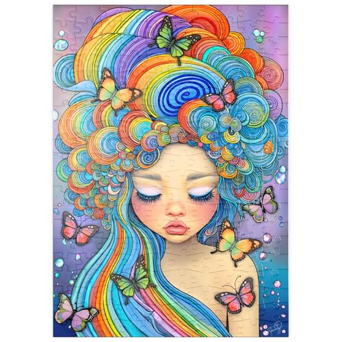 MyPuzzle Verträumtes Mädchen mit Regenbogenhaaren und Schmetterlingen - Premium 200 Teile Puzzle - MyPuzzle Sonderkollektion von Puzzle Galaxy MyPuzzle Verträumtes Mädchen mit Regenbogenhaaren und Schmetterlingen - Premium 200 Teile Puzzle - MyPuzzle Sonderkollektion von Puzzle Galaxy von MyPuzzle.com