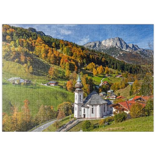 MyPuzzle Wallfahrtskirche Maria Gern bei Berchtesgaden gegen Untersberg (1973m) - Premium 500 Teile Puzzle - MyPuzzle Sonderkollektion von Puzzle Galaxy von MyPuzzle.com
