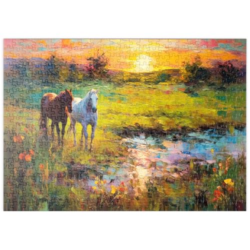 MyPuzzle Weidende Pferde am Sunset Pond - Premium 500 Teile Puzzle - MyPuzzle Sonderkollektion von Puzzle Galaxy MyPuzzle Weidende Pferde am Sunset Pond - Premium 500 Teile Puzzle - MyPuzzle Sonderkollektion von Puzzle Galaxy von MyPuzzle.com