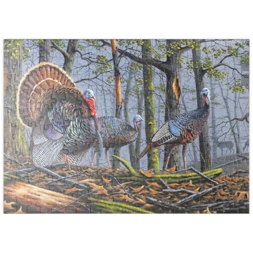 MyPuzzle Wilde Truthähne im nebligen Wald - Premium 200 Teile Puzzle - MyPuzzle Sonderkollektion von Puzzle Galaxy von MyPuzzle.com