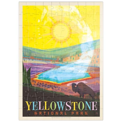 MyPuzzle Yellowstone-Nationalpark: Grand Prismatic Springs (Mod Design), Vintage Poster - Premium 100 Teile Puzzle - MyPuzzle Sonderkollektion von Anderson Design Group von MyPuzzle.com