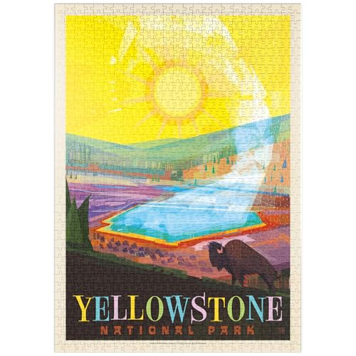 MyPuzzle Yellowstone-Nationalpark: Grand Prismatic Springs (Mod Design), Vintage Poster - Premium 1000 Teile Puzzle - MyPuzzle Sonderkollektion von Anderson Design Group von MyPuzzle.com
