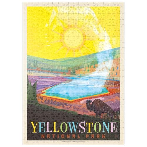 MyPuzzle Yellowstone-Nationalpark: Grand Prismatic Springs (Mod Design), Vintage Poster - Premium 500 Teile Puzzle - MyPuzzle Sonderkollektion von Anderson Design Group von MyPuzzle.com