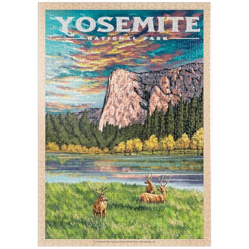 MyPuzzle Yosemite National Park - The Grand View of EL Capitan, Vintage Travel Poster - Premium 1000 Teile Puzzle - MyPuzzle Sonderkollektion von Havana Puzzle Company von MyPuzzle.com