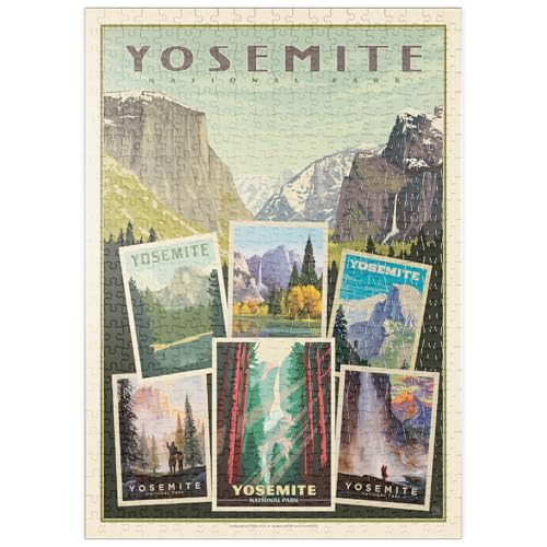 MyPuzzle Yosemite National Park: Collage Print, Vintage Poster - Premium 500 Teile Puzzle - MyPuzzle Sonderkollektion von Anderson Design Group von MyPuzzle.com