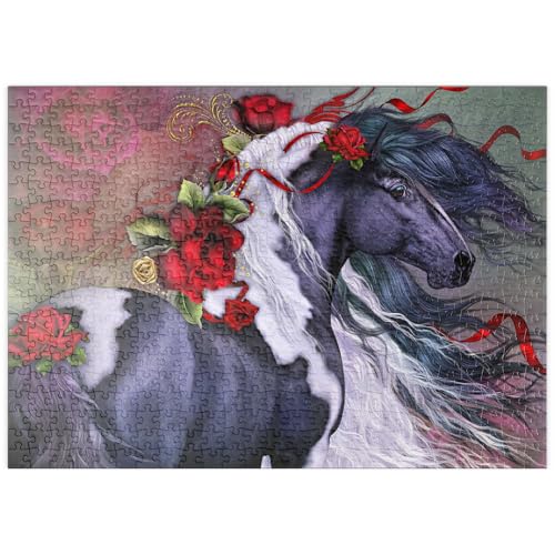 MyPuzzle Zigeunerrosenpferd - Laurie Prindle - Premium 500 Teile Puzzle - MyPuzzle Sonderkollektion von Tate & Co Puzzles von MyPuzzle.com
