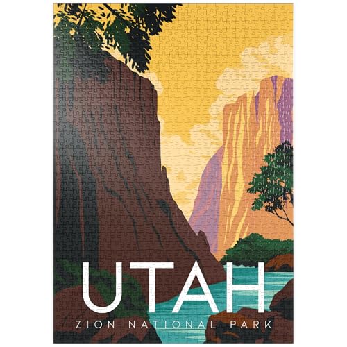 MyPuzzle Zion National Park Utah, USA, Art Deco Style Vintage Poster, Illustration - Premium 1000 Teile Puzzle - MyPuzzle Sonderkollektion von Puzzle Galaxy MyPuzzle Zion National Park Utah, USA, Art Deco Style Vintage Poster, Illustration - Premium 1000 Teile Puzzle - MyPuzzle Sonderkollektion von Puzzle Galaxy von MyPuzzle.com