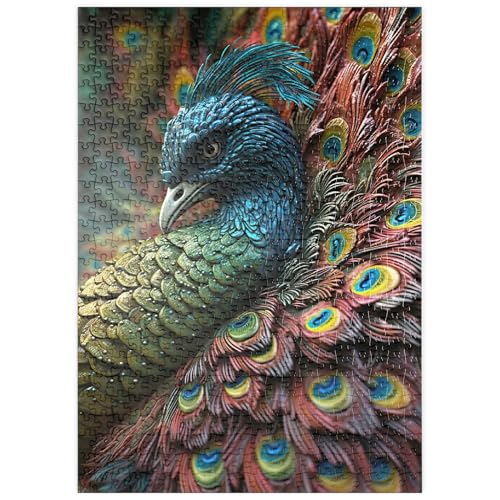 MyPuzzle majestätischer Pfau - Premium 500 Teile Puzzle - MyPuzzle Sonderkollektion von Puzzle Galaxy von MyPuzzle.com