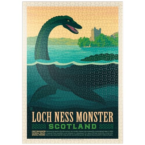 Mythical Creatures: Loch Ness Monster, Vintage Poster - Premium 1000 Teile Puzzle - MyPuzzle Sonderkollektion von Anderson Design Group von MyPuzzle.com