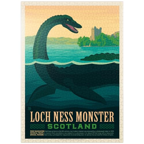 Mythical Creatures: Loch Ness Monster, Vintage Poster - Premium 1000 Teile Puzzle für Erwachsene von MyPuzzle.com