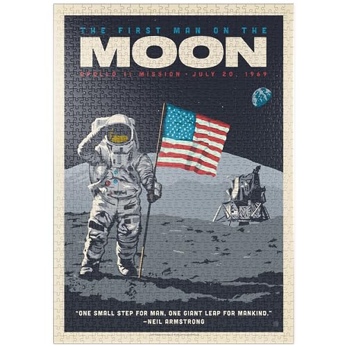 NASA 1969: First Man On The Moon, Vintage Poster - Premium 1000 Teile Puzzle - MyPuzzle Sonderkollektion von Anderson Design Group von MyPuzzle.com