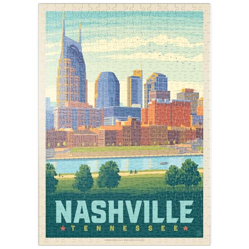 MyPuzzle Nashville Skyline: Summer On The Riverfront, Vintage Poster - Premium 500 Teile Puzzle - MyPuzzle Sonderkollektion von Anderson Design Group MyPuzzle Nashville Skyline: Summer On The Riverfront, Vintage Poster - Premium 500 Teile Puzzle - MyPuzzle Sonderkollektion von Anderson Design Group von MyPuzzle.com