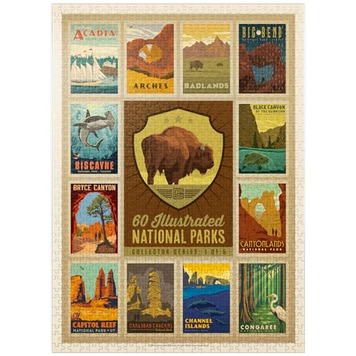 National Parks Collector Series - Edition 1 Vintage Poster - Premium 1000 Teile Puzzle für Erwachsene von MyPuzzle.com