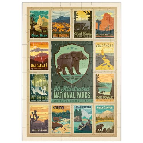 National Parks Collector Series - Edition 3, Vintage Poster - Premium 100 Teile Puzzle - MyPuzzle Sonderkollektion von Anderson Design Group von MyPuzzle.com