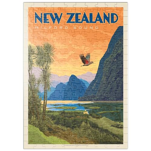 Neuseeland: Milford Sound, Vintage Poster - Premium 200 Teile Puzzle - MyPuzzle Sonderkollektion von Anderson Design Group von MyPuzzle.com