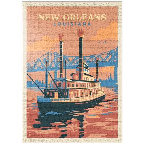 New Orleans: Sunset River Cruise, Vintage Poster - Premium 1000 Teile Puzzle - MyPuzzle Sonderkollektion von Anderson Design Group von MyPuzzle.com