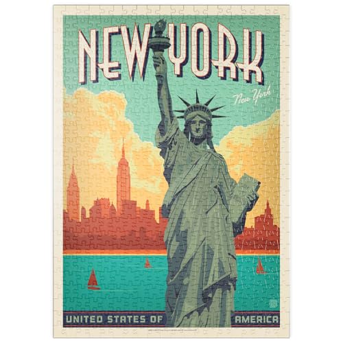 MyPuzzle New York City: Lady Liberty, Vintage Poster - Premium 500 Teile Puzzle - MyPuzzle Sonderkollektion von Anderson Design Group MyPuzzle New York City: Lady Liberty, Vintage Poster - Premium 500 Teile Puzzle - MyPuzzle Sonderkollektion von Anderson Design Group von MyPuzzle.com