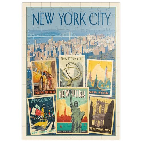 MyPuzzle New York City: Multi-Image Collage Print, Vintage Poster - Premium 100 Teile Puzzle - MyPuzzle Sonderkollektion von Anderson Design Group von MyPuzzle.com