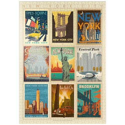 MyPuzzle New York City: Multi-Image Print - Edition 1, Vintage Poster - Premium 1000 Teile Puzzle - MyPuzzle Sonderkollektion von Anderson Design Group von MyPuzzle.com