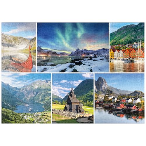 MyPuzzle Norwegen - Lofoten, Nordlichter und Geirangerfjord - Premium 1000 Teile Puzzle - MyPuzzle Sonderkollektion von Starnberger Spiele MyPuzzle Norwegen - Lofoten, Nordlichter und Geirangerfjord - Premium 1000 Teile Puzzle - MyPuzzle Sonderkollektion von Starnberger Spiele von MyPuzzle.com