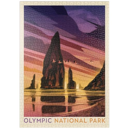MyPuzzle Olympic National Park: Pelikan-Sonnenuntergang, Vintage Poster - Premium 1000 Teile Puzzle - MyPuzzle Sonderkollektion von Anderson Design Group MyPuzzle Olympic National Park: Pelikan-Sonnenuntergang, Vintage Poster - Premium 1000 Teile Puzzle - MyPuzzle Sonderkollektion von Anderson Design Group von MyPuzzle.com