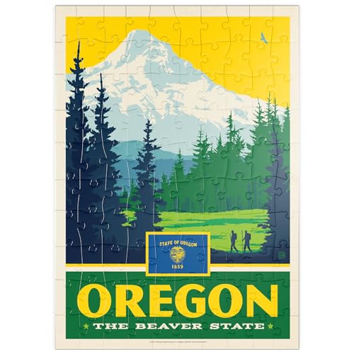 MyPuzzle Oregon: The Beaver State - Premium 100 Teile Puzzle - MyPuzzle Sonderkollektion von Anderson Design Group von MyPuzzle.com