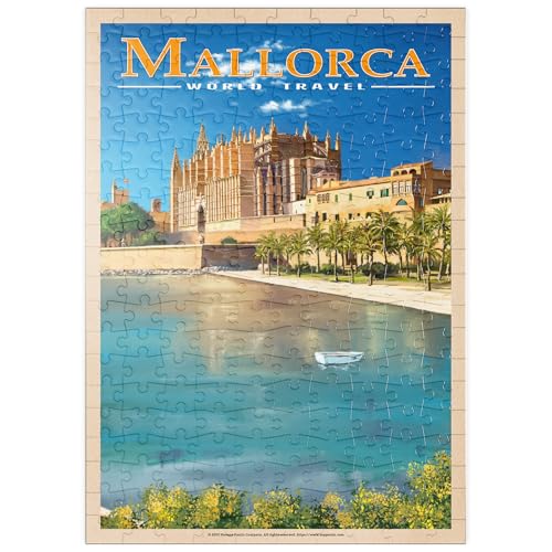 Palma de Mallorca, Spanien - Die Bezaubernde Kathedrale Santa Maria am Meer, Vintage Travel Poster - Premium 200 Teile Puzzle - MyPuzzle Sonderkollektion von Havana Puzzle Company von MyPuzzle.com