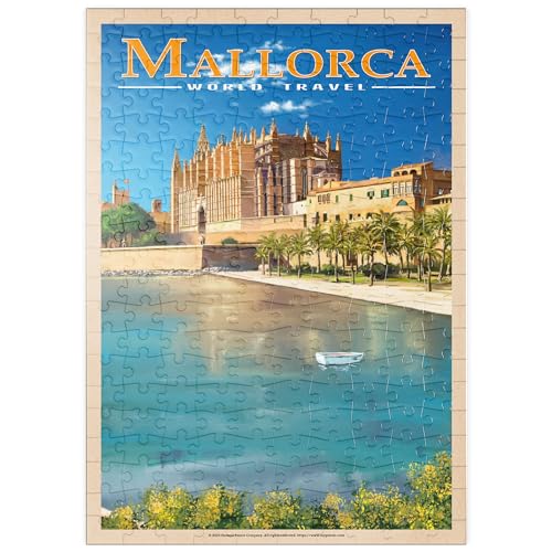 Palma de Mallorca, Spanien - Die Bezaubernde Kathedrale Santa Maria am Meer, Vintage Travel Poster - Premium 200 Teile Puzzle - MyPuzzle Sonderkollektion von Havana Puzzle Company von MyPuzzle.com