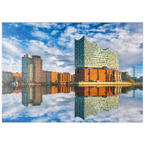 Reflexion der Elbphilharmonie in Hamburg - Premium 500 Teile Puzzle - MyPuzzle Sonderkollektion von Puzzle Galaxy von MyPuzzle.com