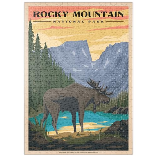 MyPuzzle Rocky Mountain National Park - Moose in The Rocky Sunrise, Vintage Travel Poster - Premium 500 Teile Puzzle - MyPuzzle Sonderkollektion von Havana Puzzle Company MyPuzzle Rocky Mountain National Park - Moose in The Rocky Sunrise, Vintage Travel Poster - Premium 500 Teile Puzzle - MyPuzzle Sonderkollektion von Havana Puzzle Company von MyPuzzle.com