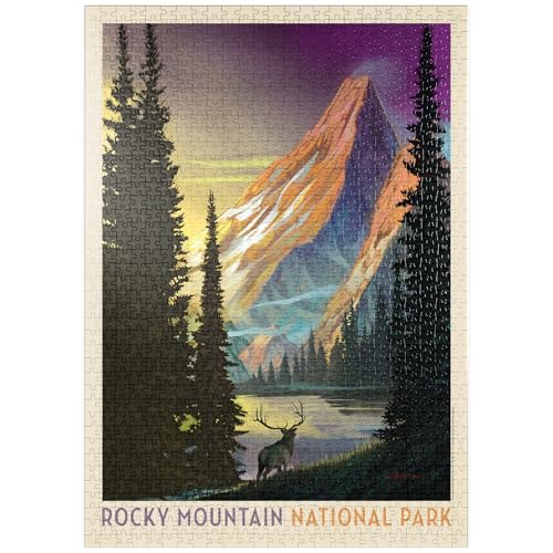MyPuzzle Rocky Mountain National Park: Pyramid Peak, Vintage Poster - Premium 1000 Teile Puzzle - MyPuzzle Sonderkollektion von Anderson Design Group MyPuzzle Rocky Mountain National Park: Pyramid Peak, Vintage Poster - Premium 1000 Teile Puzzle - MyPuzzle Sonderkollektion von Anderson Design Group von MyPuzzle.com