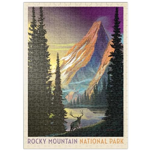 Rocky Mountain National Park: Pyramid Peak, Vintage Poster - Premium 500 Teile Puzzle - MyPuzzle Sonderkollektion von Anderson Design Group von MyPuzzle.com