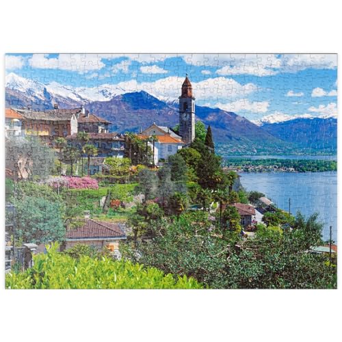 Ronco Sopra Ascona mit der Kirche San Martino am Lago Maggiore, Schweiz - Premium 500 Teile Puzzle - MyPuzzle Sonderkollektion von Puzzle Galaxy von MyPuzzle.com