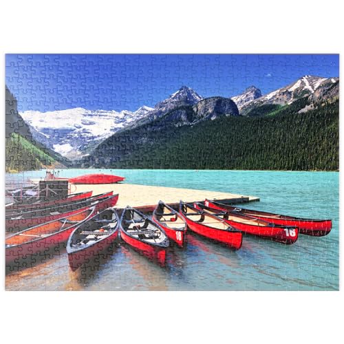 Rote Kanus in den blauen Gewässern des Lake Louise, Banff National Park, Alberta, Kanada - Premium 500 Teile Puzzle - MyPuzzle Sonderkollektion von Puzzle Galaxy Rote Kanus in den blauen Gewässern des Lake Louise, Banff National Park, Alberta, Kanada - Premium 500 Teile Puzzle - MyPuzzle Sonderkollektion von Puzzle Galaxy von MyPuzzle.com