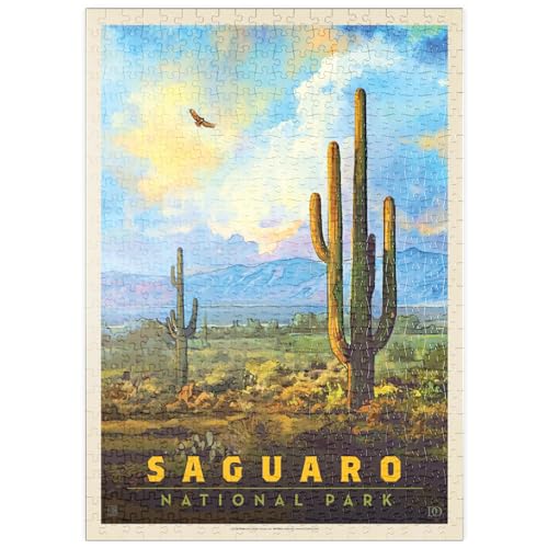 MyPuzzle Saguaro National Park: Desert Daybreak, Vintage Poster - Premium 500 Teile Puzzle - MyPuzzle Sonderkollektion von Anderson Design Group von MyPuzzle.com