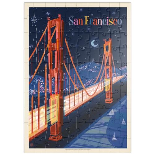 San Francisco: Golden Gate (Mod Design), Vintage Poster - Premium 100 Teile Puzzle - MyPuzzle Sonderkollektion von Anderson Design Group von MyPuzzle.com