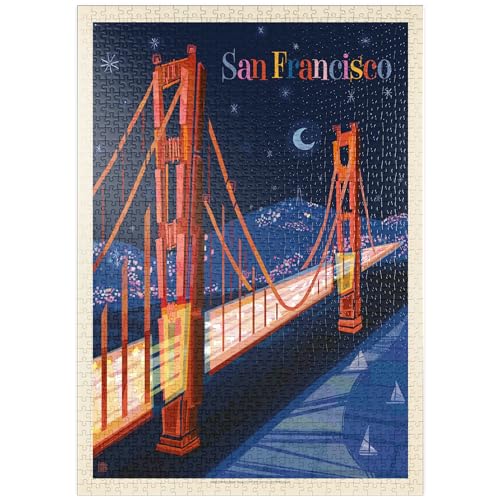 MyPuzzle San Francisco: Golden Gate (Mod Design), Vintage Poster - Premium 1000 Teile Puzzle - MyPuzzle Sonderkollektion von Anderson Design Group von MyPuzzle.com