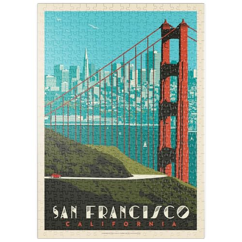 MyPuzzle San Francisco: Golden Gate Bridge Skyline, Vintage Poster - Premium 500 Teile Puzzle - MyPuzzle Sonderkollektion von Anderson Design Group MyPuzzle San Francisco: Golden Gate Bridge Skyline, Vintage Poster - Premium 500 Teile Puzzle - MyPuzzle Sonderkollektion von Anderson Design Group von MyPuzzle.com
