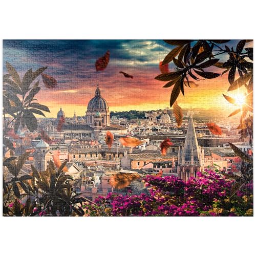 Schöner Sonnenuntergang über der Stadt Rom am Abend - Premium 1000 Teile Puzzle - MyPuzzle Sonderkollektion von Puzzle Galaxy von MyPuzzle.com