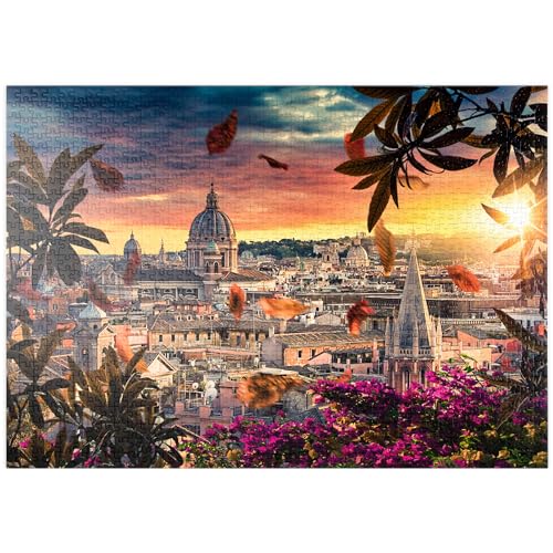 Schöner Sonnenuntergang über der Stadt Rom am Abend - Premium 1000 Teile Puzzle - MyPuzzle Sonderkollektion von Puzzle Galaxy von MyPuzzle.com