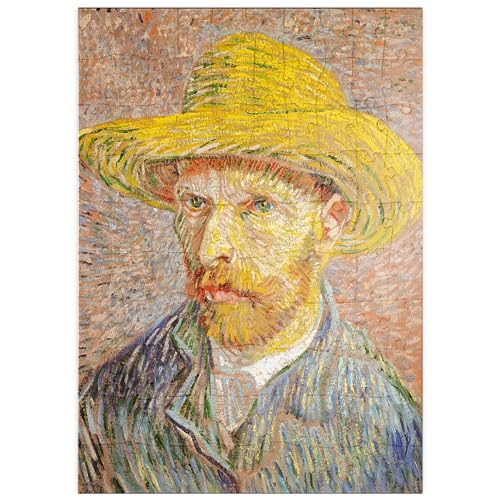 MyPuzzle Self-Portrait with a Straw Hat (1887) by Vincent Van Gogh - Premium 100 Teile Puzzle - MyPuzzle Sonderkollektion von Æpyornis von MyPuzzle.com