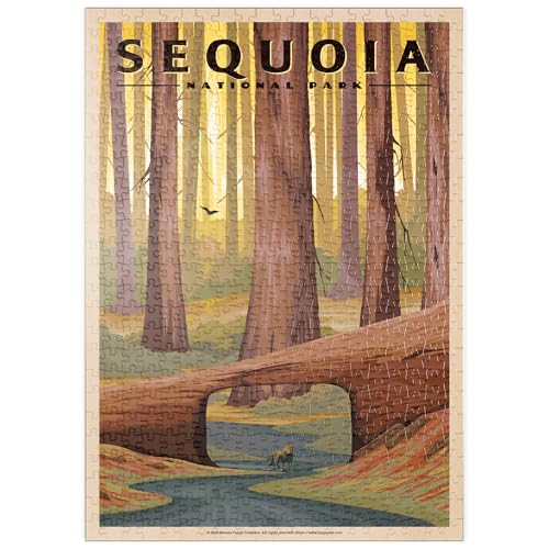 MyPuzzle Sequoia National Park - Tunnel Log, Vintage Travel Poster - Premium 500 Teile Puzzle - MyPuzzle Sonderkollektion von Havana Puzzle Company MyPuzzle Sequoia National Park - Tunnel Log, Vintage Travel Poster - Premium 500 Teile Puzzle - MyPuzzle Sonderkollektion von Havana Puzzle Company von MyPuzzle.com