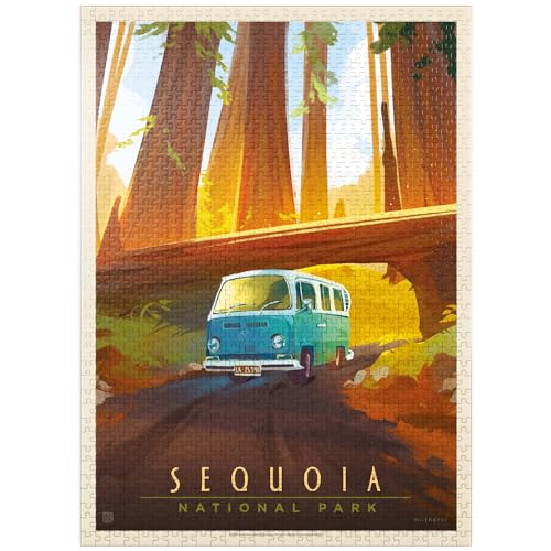 Sequoia National Park: Through The Trees, Vintage Poster - Premium 1000 Teile Puzzle für Erwachsene von MyPuzzle.com