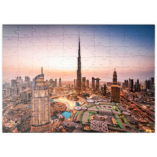 Skyline von Dubai am Morgen - Premium 100 Teile Puzzle - MyPuzzle Sonderkollektion von Puzzle Galaxy von MyPuzzle.com