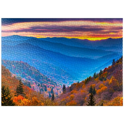 Smoky Mountains National Park, Tennessee, USA Autumn Landscape at Dawn - Premium 1000 Teile Puzzle für Erwachsene von MyPuzzle.com