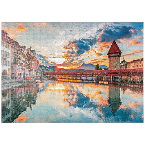 MyPuzzle Sonnenuntergang im historischen Stadtzentrum von Luzern mit der berühmten Kapellbrücke - Premium 1000 Teile Puzzle - MyPuzzle Sonderkollektion von Puzzle Galaxy MyPuzzle Sonnenuntergang im historischen Stadtzentrum von Luzern mit der berühmten Kapellbrücke - Premium 1000 Teile Puzzle - MyPuzzle Sonderkollektion von Puzzle Galaxy von MyPuzzle.com